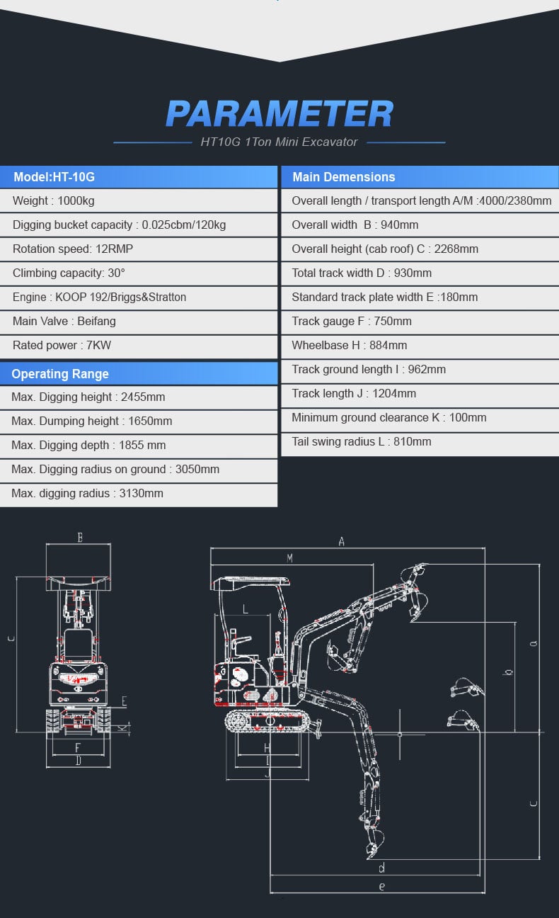 HT10G Mini Crawler Excavator