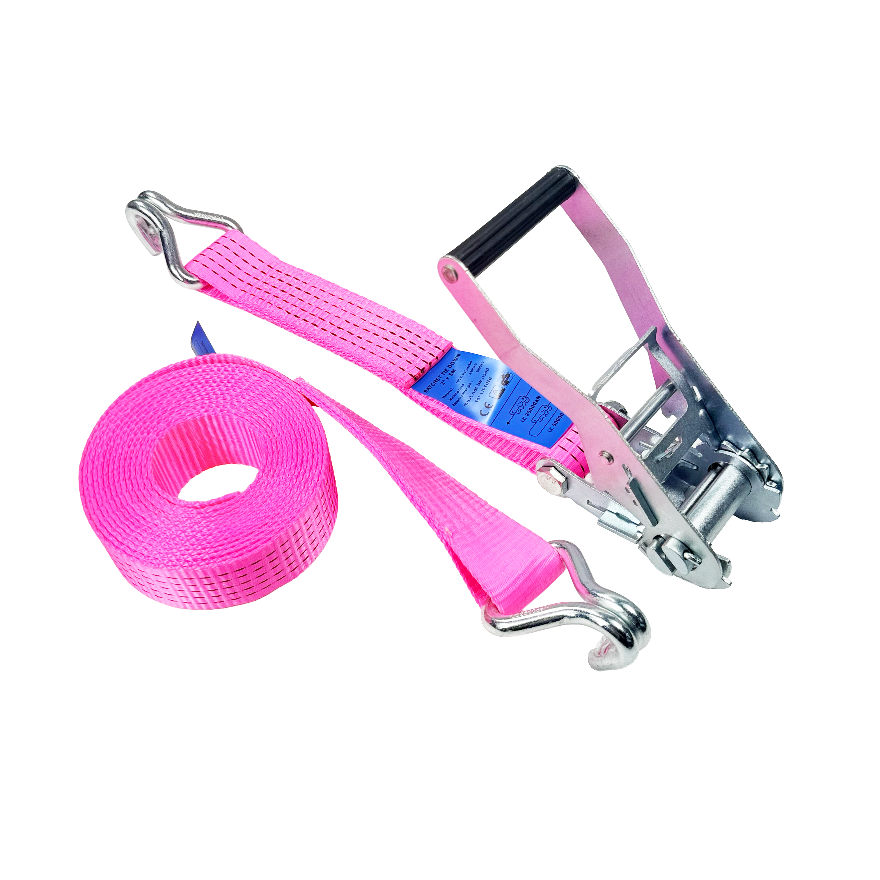 50mm Pink Ratchet Tie‑Down Strap