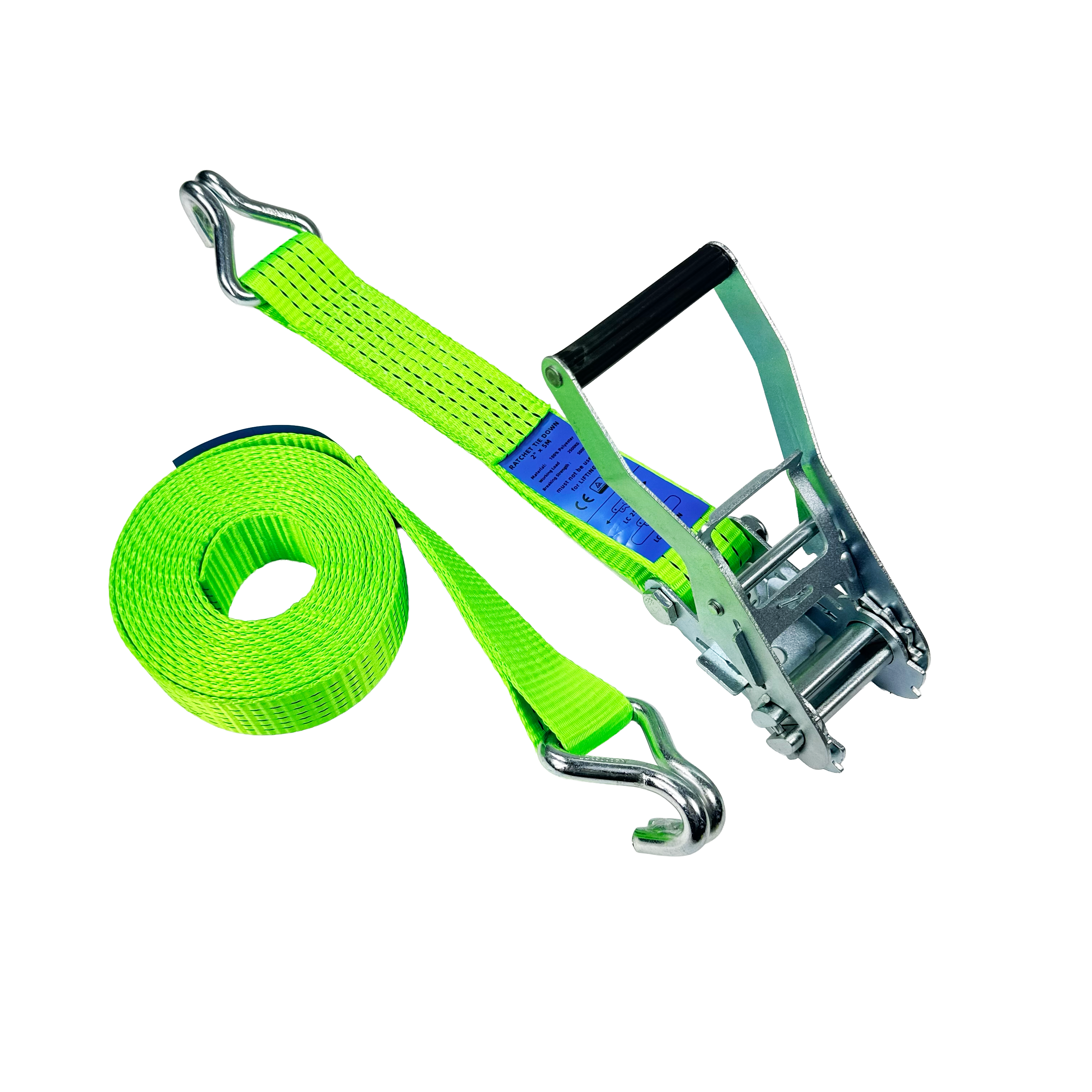 2'' 5T Green Ratchet Strap