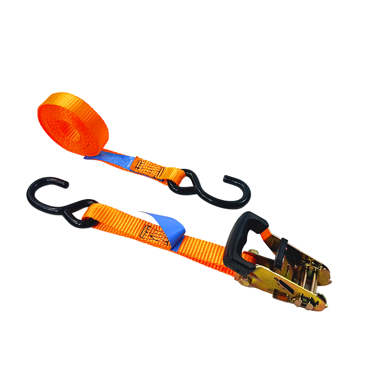 1'' Orange Ratchet Straps w/ S Hooks