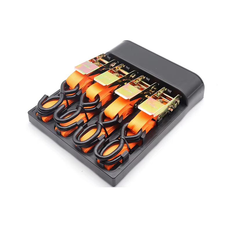 4pack 1 inch orange ratchet tie down-0
