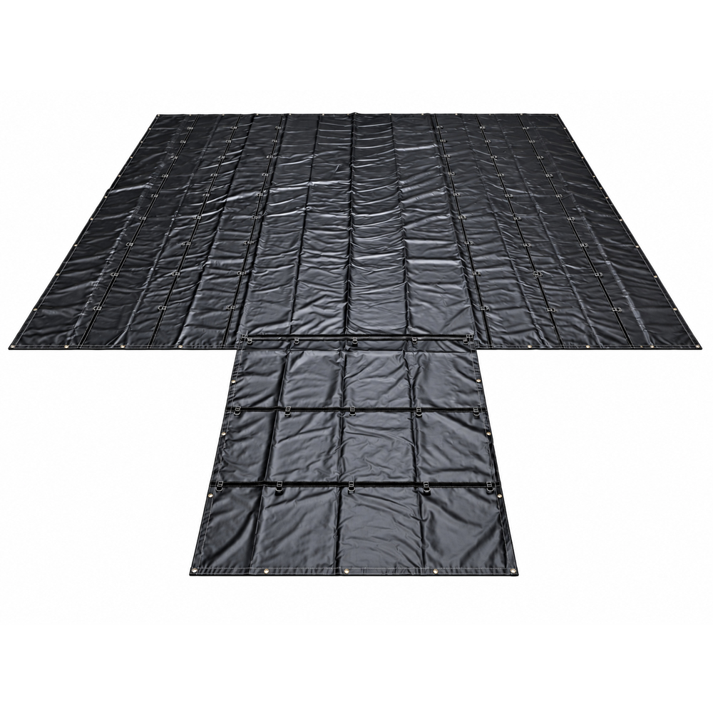 Heavy Duty Steel Tarp / 18OZ ｜ 24' x 18' w/ 6' Drop & Flap