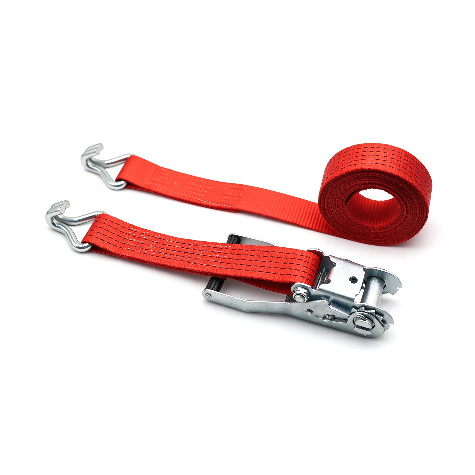50mm Red Ratchet Straps With Double J Hook