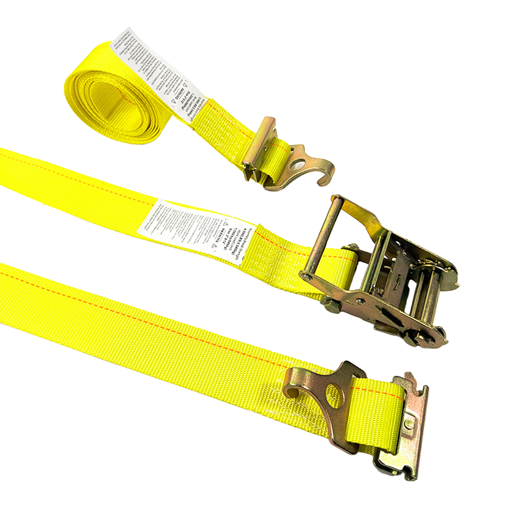 2'' E‑Track Ratchet Tie‑Down Straps | Yellow Webbing