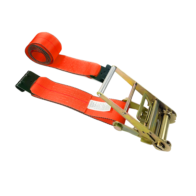 4'' Flat Hook Ratchet Tie‑Down Straps | Red Webbing