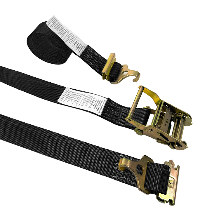 2'' E‑Track Ratchet Tie‑Down Straps | Black Webbing