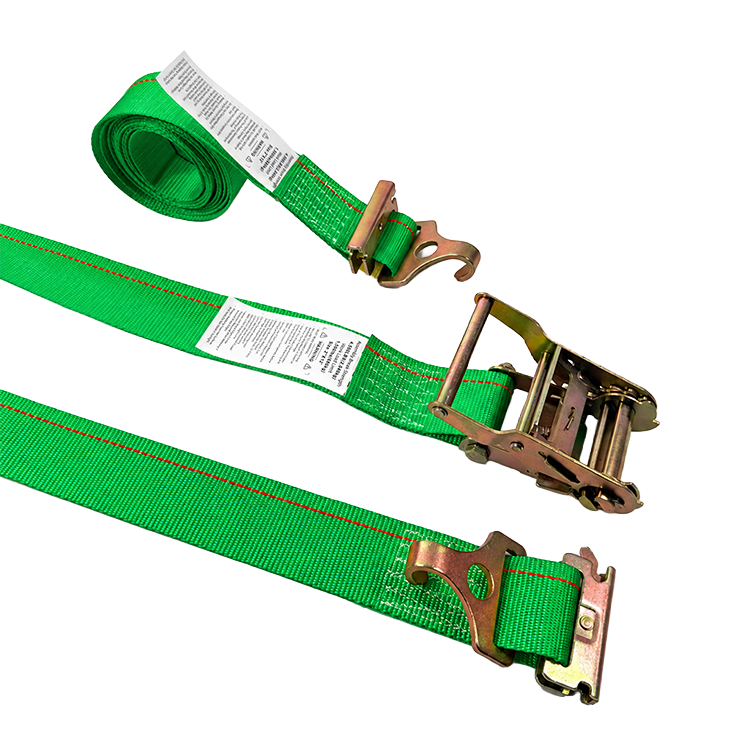 2'' E‑Track Ratchet Tie‑Down Straps | Green Webbing