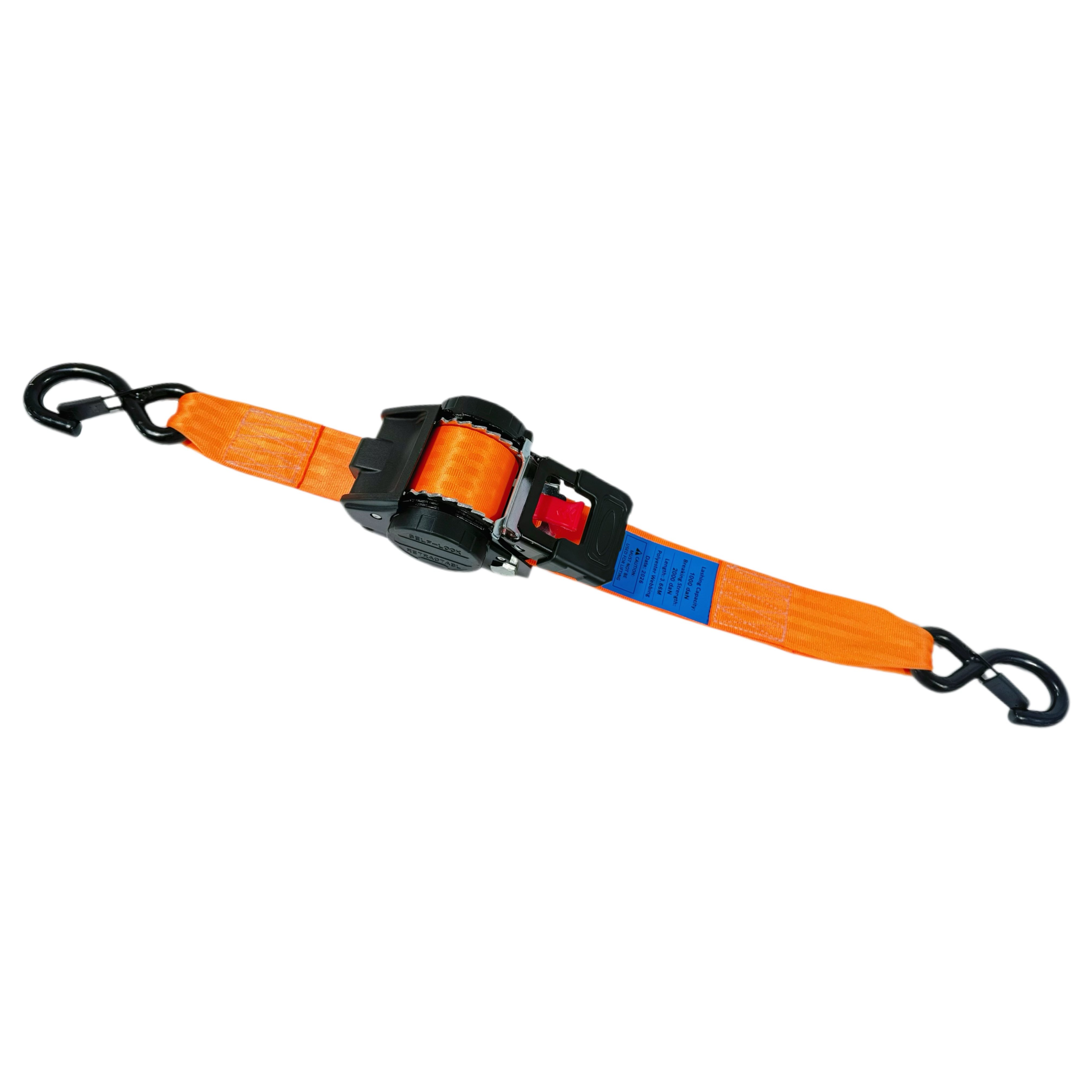 2'' Oranžové automatické rozpěrné popruhy s klikou pro kontrolu nákladu
