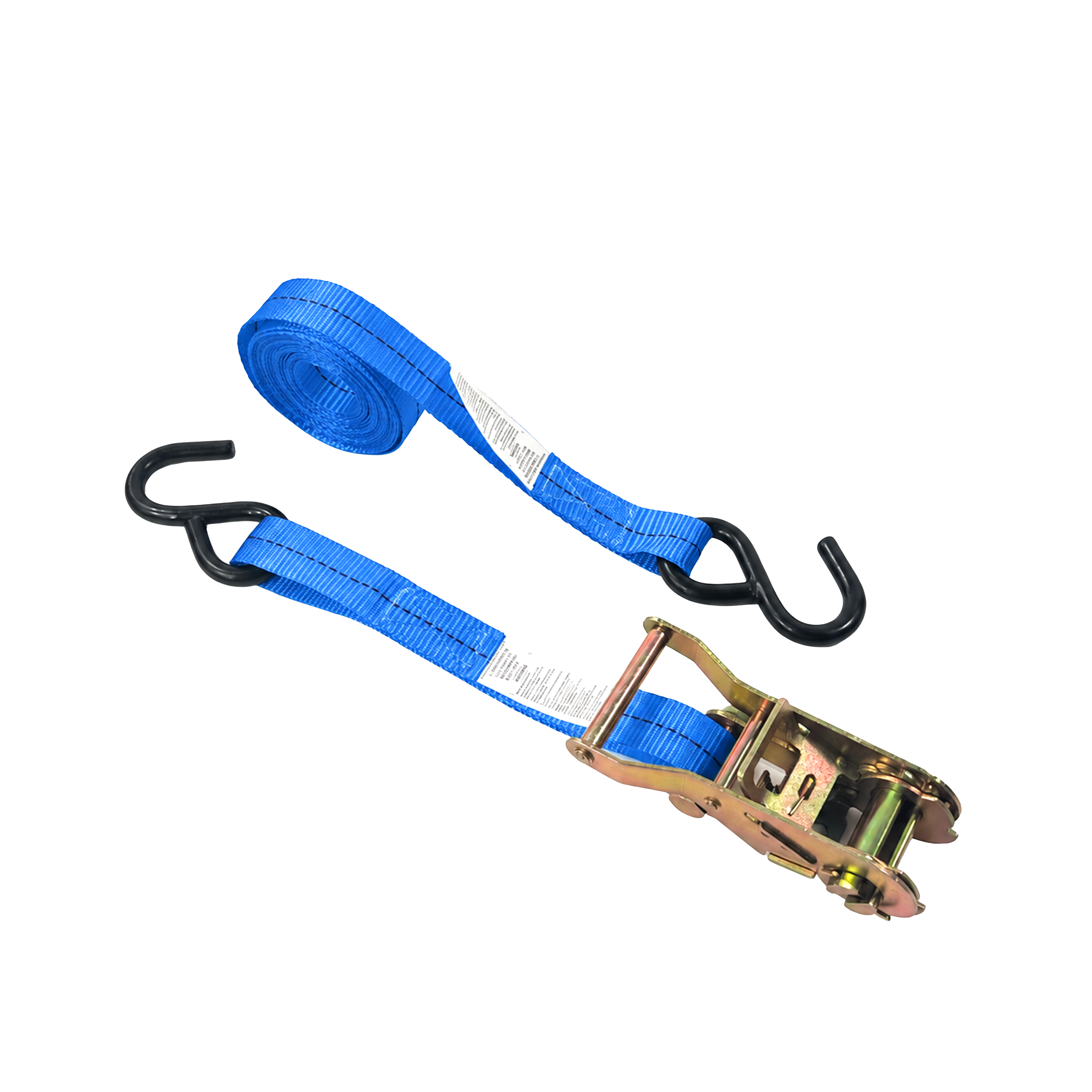 1'' Blue Ratchet Straps W/ Coated S‑Hooks
