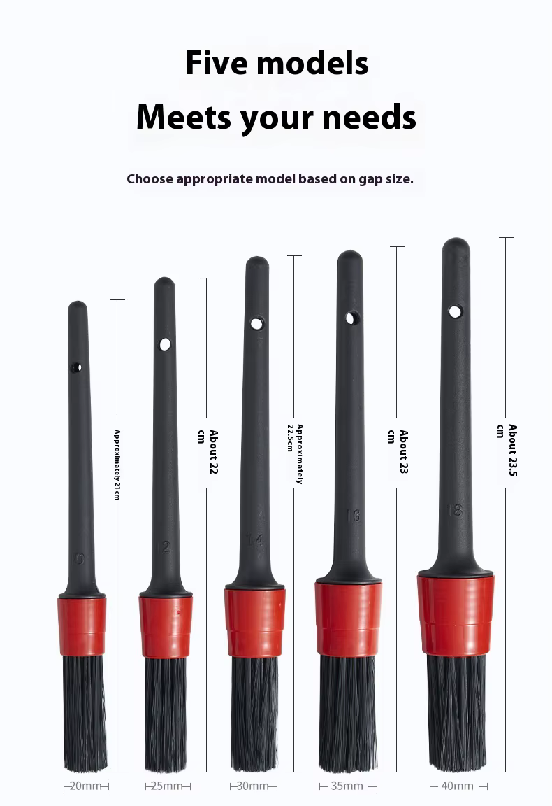 Everwinner Five-Piece Black and Red PP Car Cleaning Brush for Household & Car Air Conditioner Outlets Dust Removal supplier