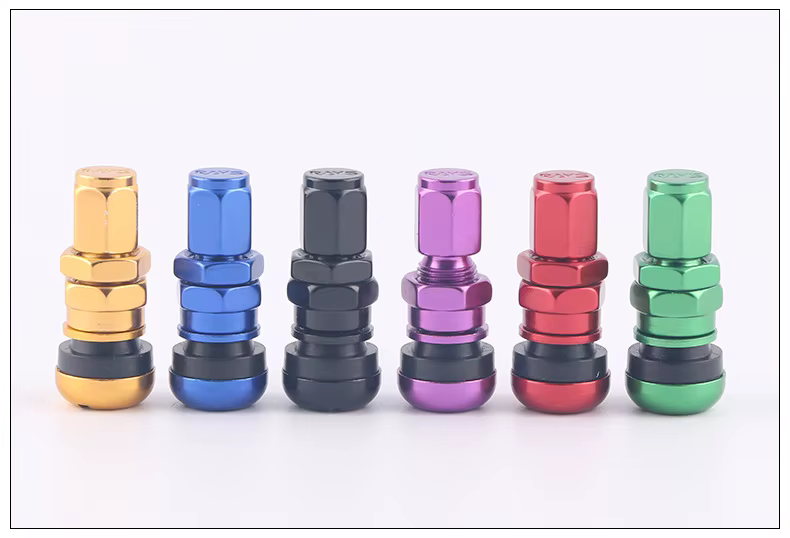 EW CNC Bicycle French Nozzle Air Valve Cap Aluminum Alloy Chrome Finish Colorful Lug Nuts Accessories Model 145 details