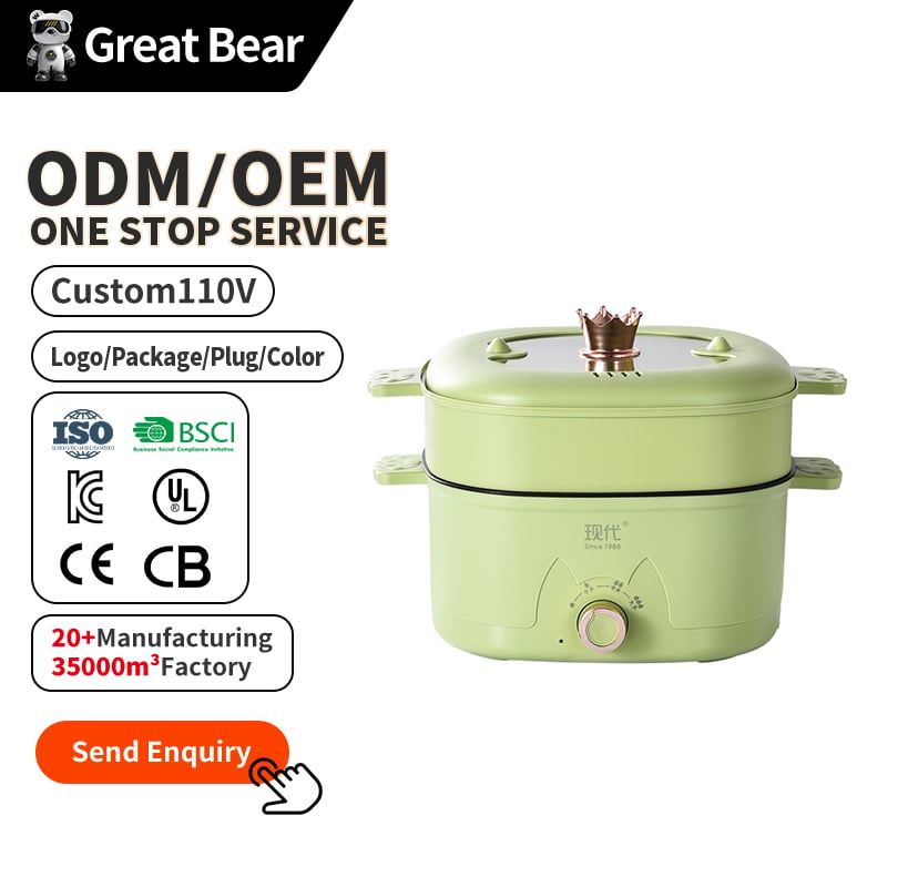 Great Bear Multi-specification 28CM Electric Cooker Non Stick Liner PP Steamer Multipurpose Electric Cooking Pot