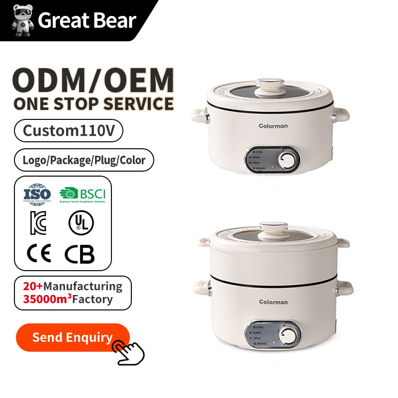 Ev üçün böyük Great Bear 28 sm sürətli isidilən elektrik qızartma tava, çoxməqsədli yapışmayan elektrik bişirmə qazanı