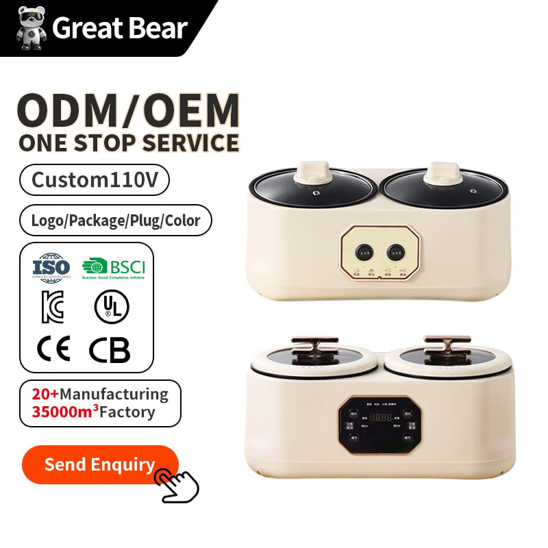 Great Bear 900W Dual-Flavor Smart Control Electric Cooking Pot Multifunction Nonstick 3.4L Electric Automatic Rice Cookers