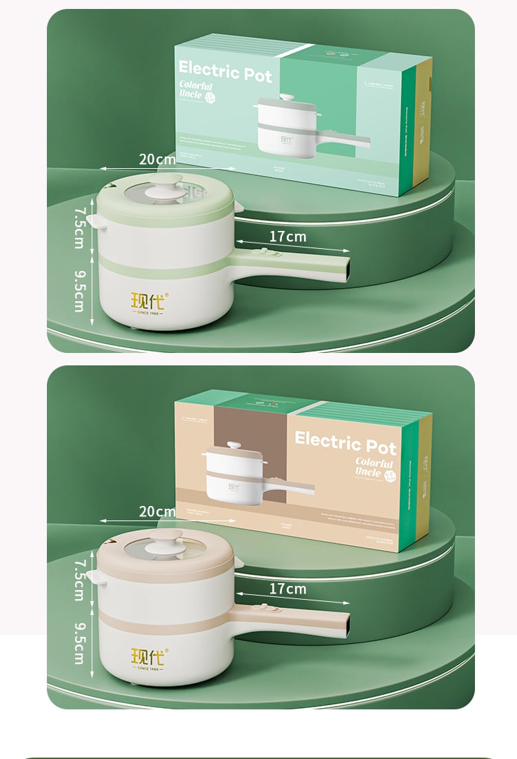 Electric cooking pot with long handle