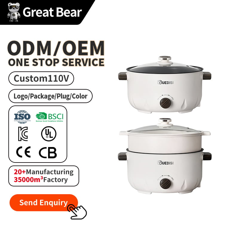 Great Bear Çoxfunksiyalı 3 L Qab-qacaq, Yapışmaz Elektrik Qazanı, Yataqxana və Ev İstifadəsi Üçün Yapışmaz Elektrik Bişirmə Qazanı