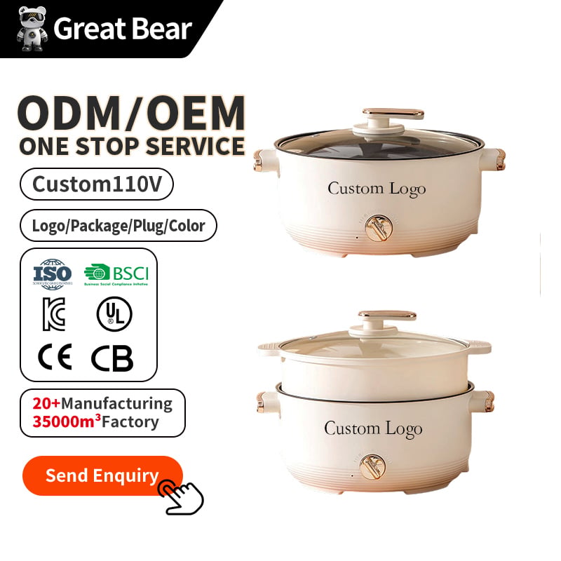 Great Bear Böyük 20–28 sm Tez Isıdan Elektrikli Tava; Çoxməqsədli, Qeyri-yapışqan Elektrikli Bişirmə Qazanı (Ev üçün)