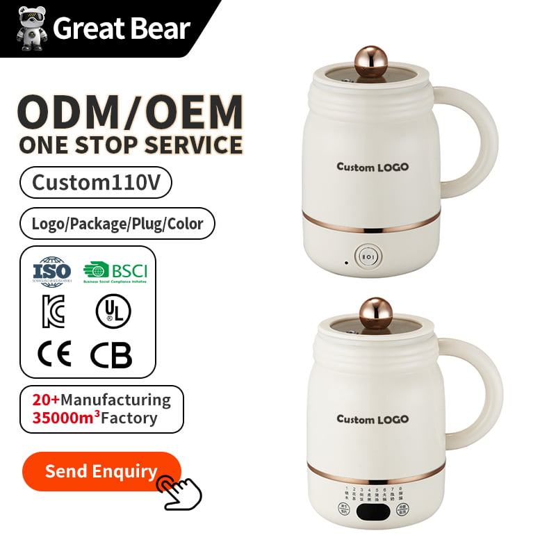 Great Bear Portable Mini Electric Water Heater Cup Manufacturer OEM ODM 2025 Electric Portable Smart Heating Drink Cup
