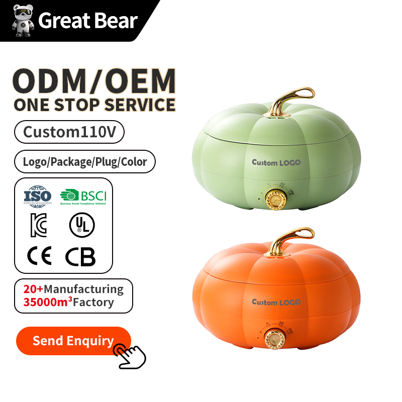 Great Bear New Arrival Multi-functional Electric Pumpkin Cooking Pot Portable Smart Non-stick Cooker with Large Capacity for Household
