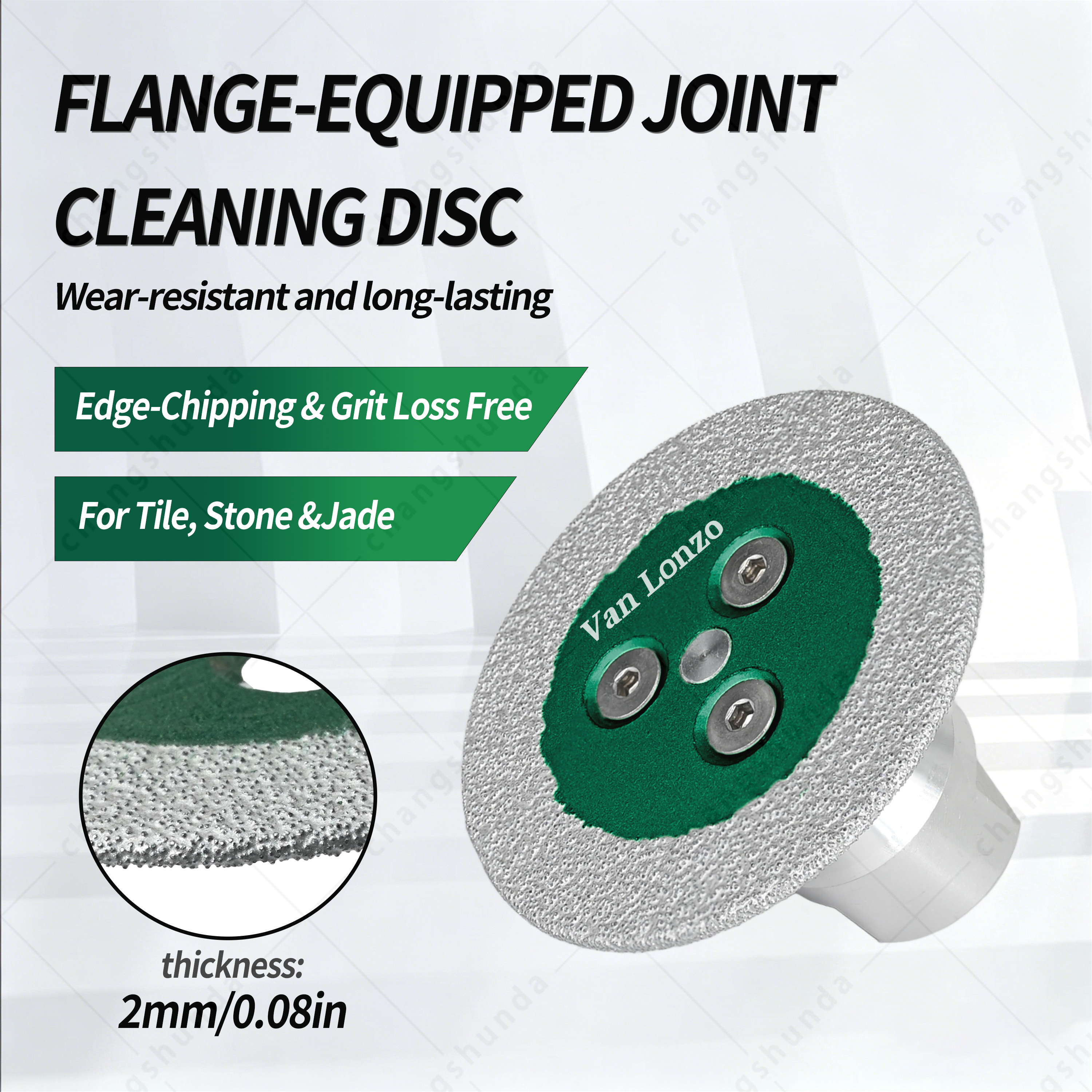60mm Three‑Hole Diamond Mortar Raking Blade With Flange Set, Vacuum Brazed Diamond Grout Removal Disc, Tile Joint Cleaning Saw Blade for Angle Grinder, Old Grout & Mortar Cleaning Tool for Ceramic Porcelain Rock Slab Tile Renovation