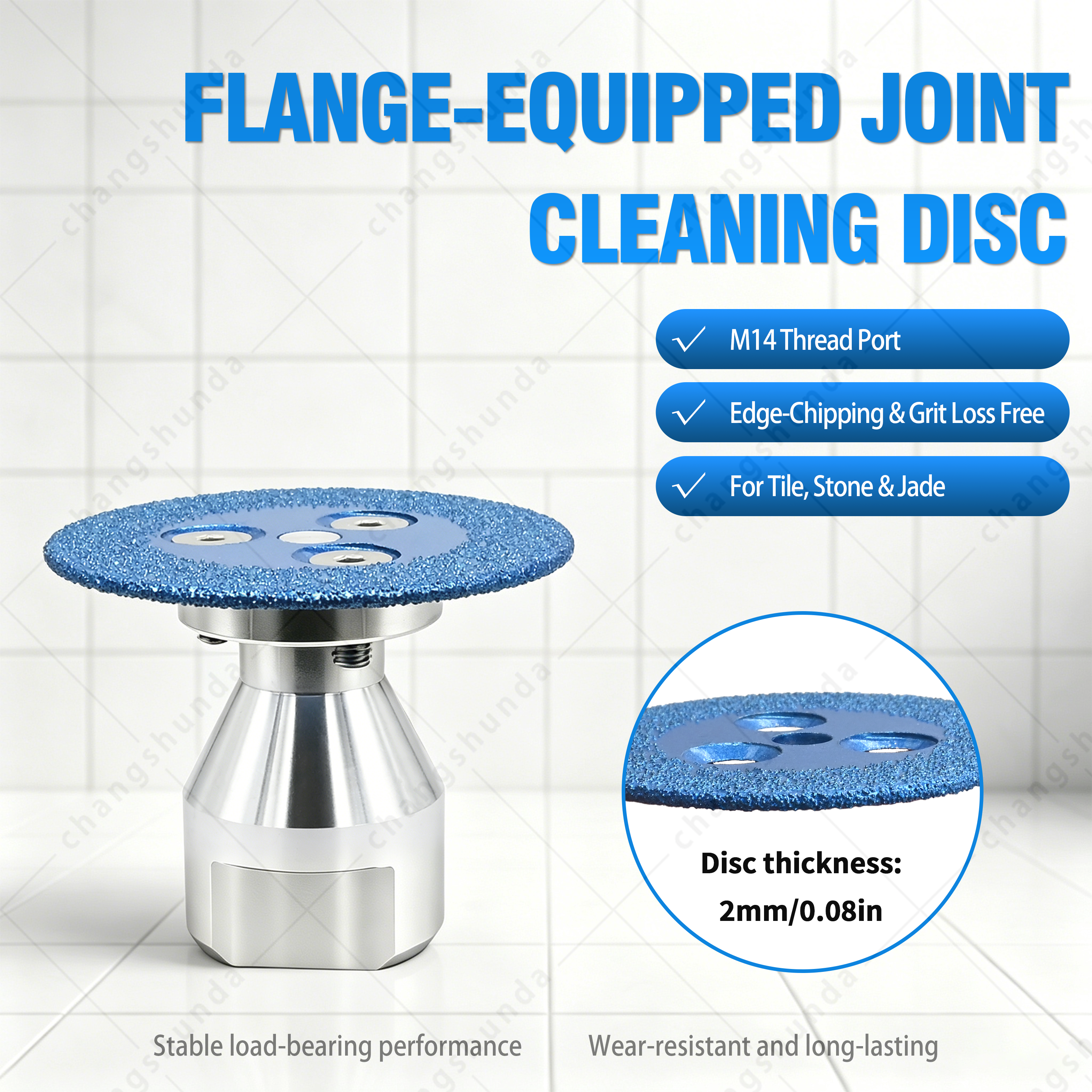 50mm Diamond Grout Removal Disc with Flange Kit | Vacuum Brazed 50mm Diamond Grout Removal Disc with Flange Kit for M14 Angle Grinder Tile Joint Cleaning