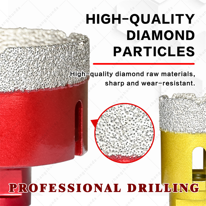 12PCS Vacuum Brazed Diamond Hole Saw Drill Bit Set with Aluminum Storage Case, M14 Hex Shank Diamond Core Drill for Porcelain Ceramic Marble Granite Tile Drilling, Angle Grinder Accessories