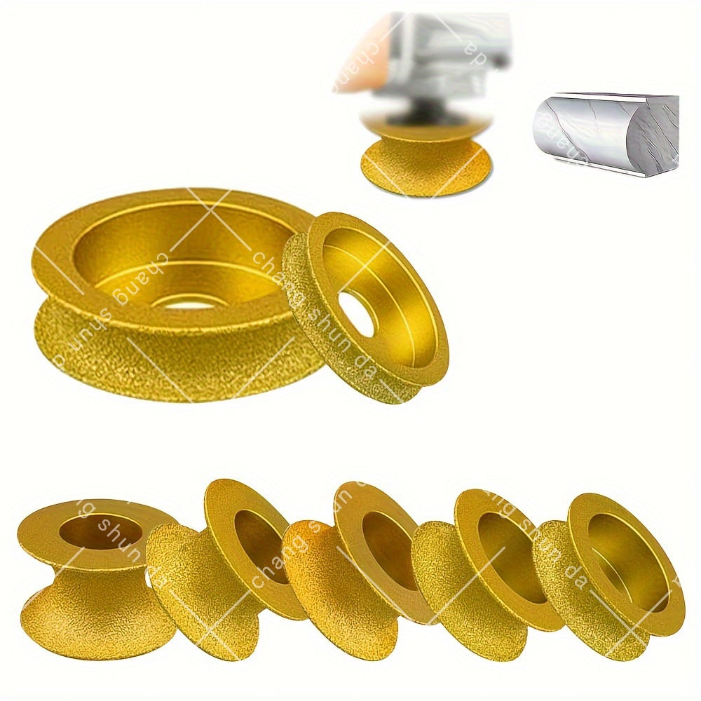 Van Lonzo Vacuum Brazed Diamond Round Edge Grinding Wheel, Grinding & Grooving Wheel for Marble Tile Granite Edge Trimming | 75mm Curved Diamond Wheel for Stone Chamfering, Rounding & Grooving