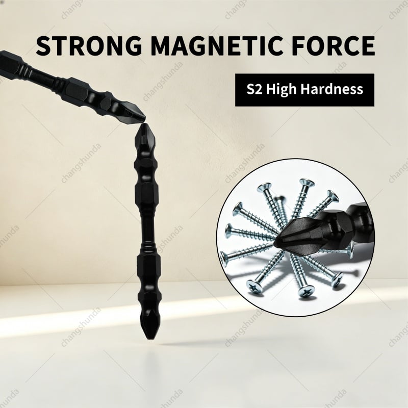 Van Lonzo Black Double R Double Head Phillips Screwdriver Bits 65mm-10pc Set, S2 Alloy Steel Anti-Slip Magnetic Cross Screwdriver Bit Kit, Heavy Duty Black Double R Double Head Phillips Screwdriver Bits 65mm-10pc for Impact Drill & Electric Screwdriver
