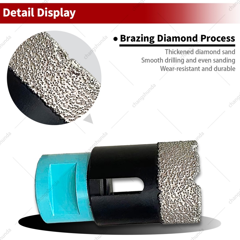 Van Lonzo M14 Hole Saw 8PC Set, Vacuum Brazed M14 Thread Diamond Core Bit Kit, Heavy Duty M14 Hole Saw 8PC for Angle Grinder Tile Marble Glass Stone Drilling
