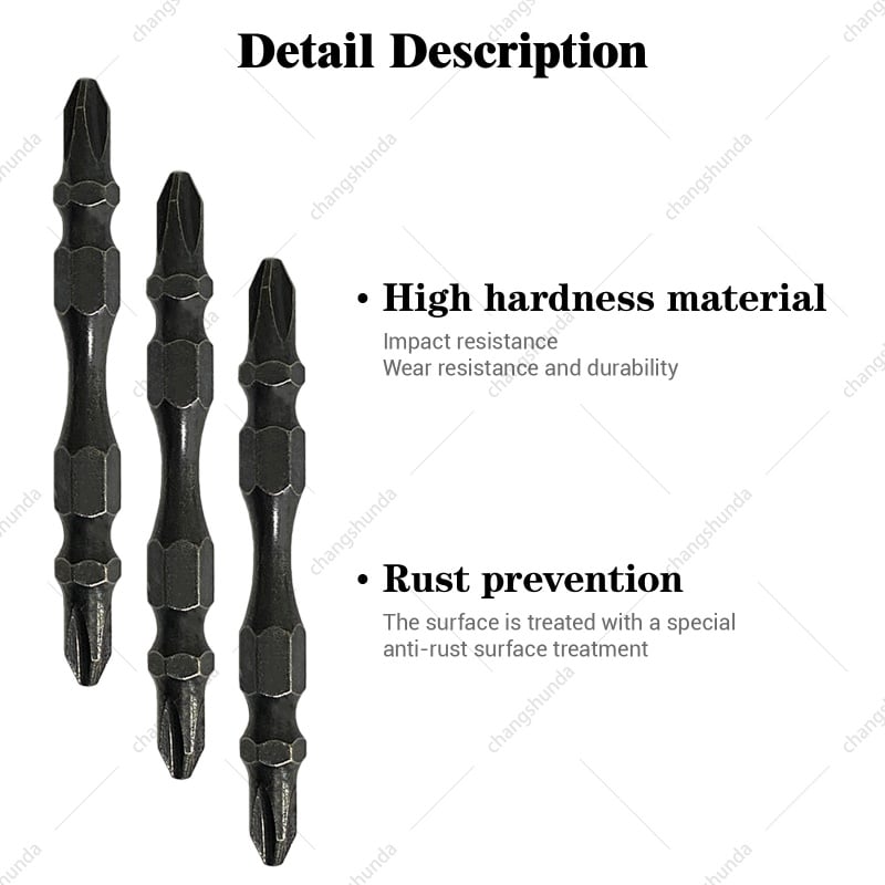 10 Pack S2 Steel Strong Magnetic Double Cross Phillips Screwdriver Bits Set, Hardened Anti-slip Dual-End Driver Bits Fit Power Drill & Impact Screwdriver