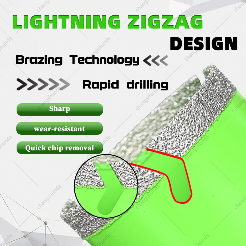 Van Lonzo M14 Lightning Tooth Hole Saw 10PC Set, Vacuum Brazed M14 Thread Multi-Functional Diamond Drill Kit, All-in-One M14 Lightning Tooth Hole Saw 10PC for Angle Grinder Tile Marble Glass Drilling, Chamfering and Trimming
