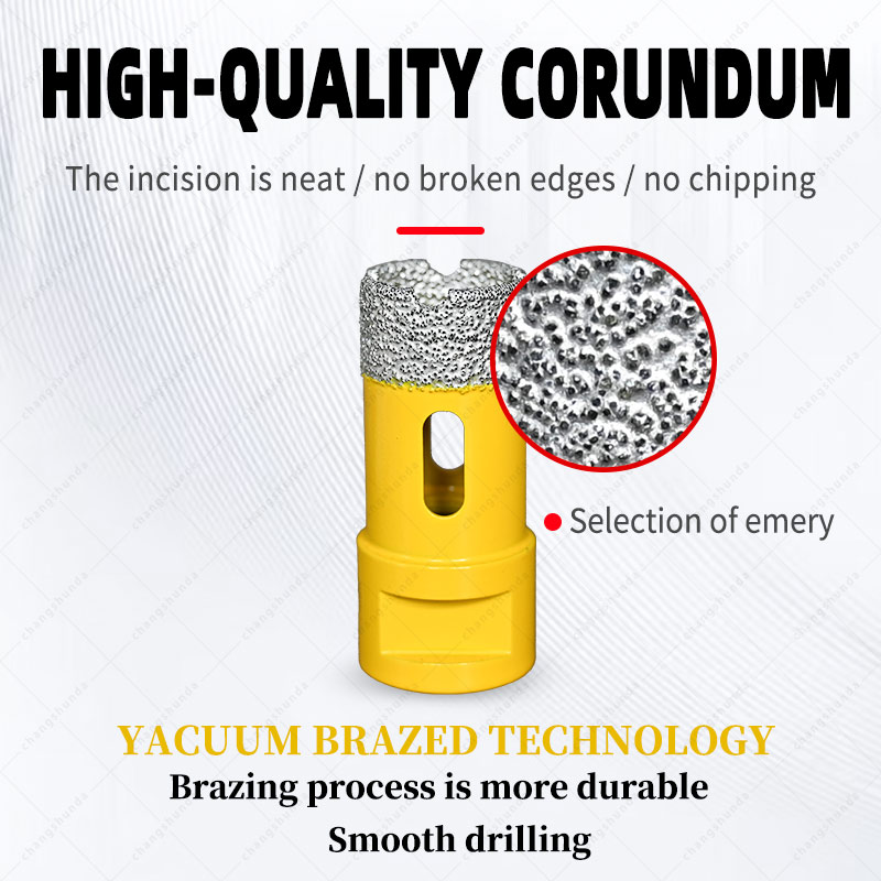 Van Lonzo M14 Hole Saw 6PC Set, Vacuum Brazed M14 Thread Diamond Core Bit Kit, Heavy Duty M14 Hole Saw 6PC for Angle Grinder Tile Marble Granite Drilling
