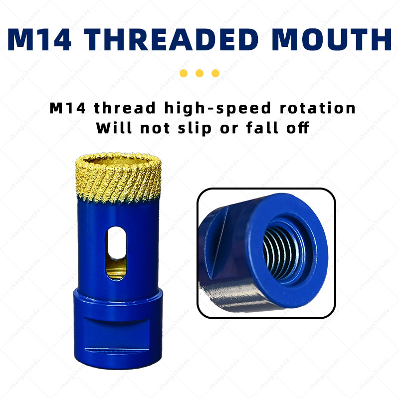 Van Lonzo M14 Strip Arranged Diamond Core Bit 6PC Set, Vacuum Brazed M14 Thread Tile Hole Saw Kit, Heavy Duty M14 Strip Arranged Diamond Core Bit 6PC for Angle Grinder Marble Granite Ceramic Drilling

