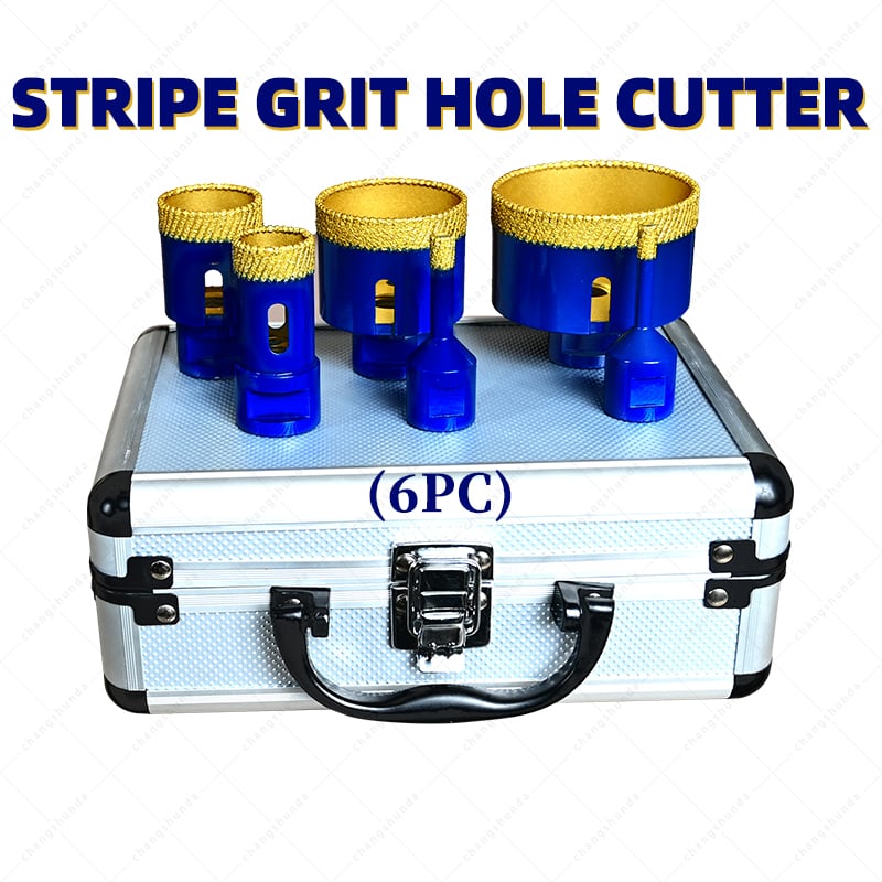 Van Lonzo M14 Strip Arranged Diamond Core Bit 6PC Set, Vacuum Brazed M14 Thread Tile Hole Saw Kit, Heavy Duty M14 Strip Arranged Diamond Core Bit 6PC for Angle Grinder Marble Granite Ceramic Drilling
