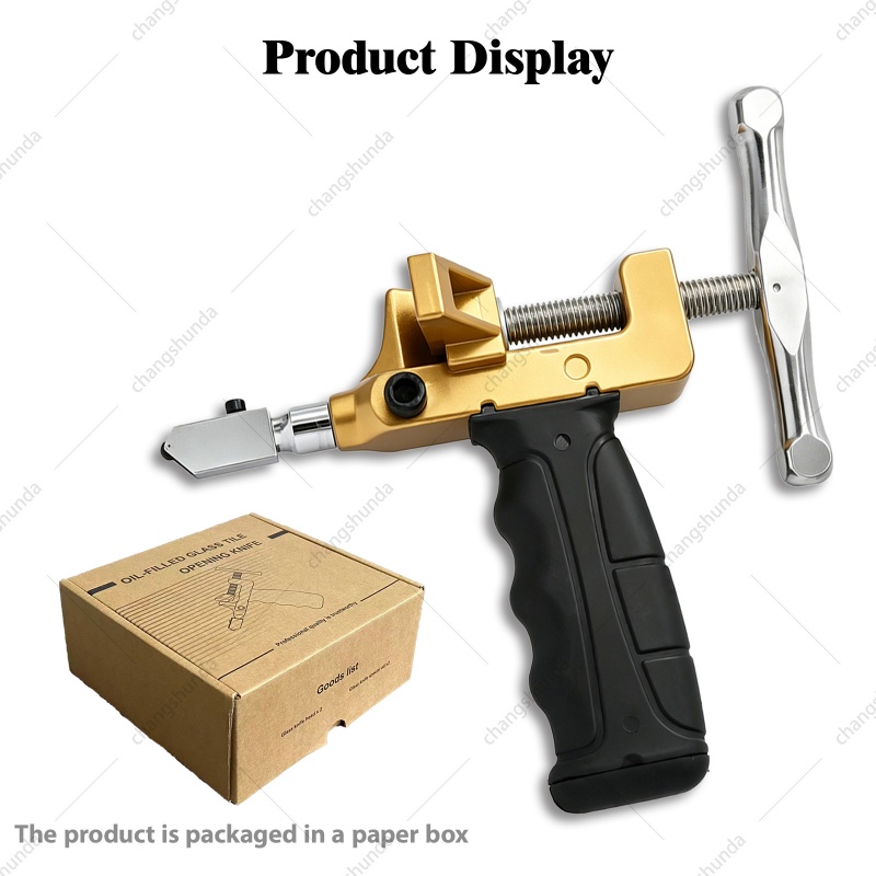 Van Lonzo Oil-Fed Tile Cutter Breaker Tool, Professional Oil-Fed Tile Opener with Alloy Cutting Wheel for Ceramic Tile, Glass, Porcelain Slab Separation, All-in-One Oil-Fed Tile Breaking Tool Kit with Spare Alloy Cutting Wheel & Lubricant Bottle
