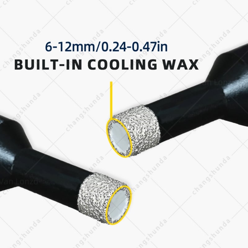 M14 Thread Black Vacuum Brazed Exposed Sand Dry Diamond Hole Saw Bits, Full Sizes 6-120mm Dry Cutting Drill Bits for M14 Angle Grinder, Tile Marble Granite Quartz Stone Perforating Tool

