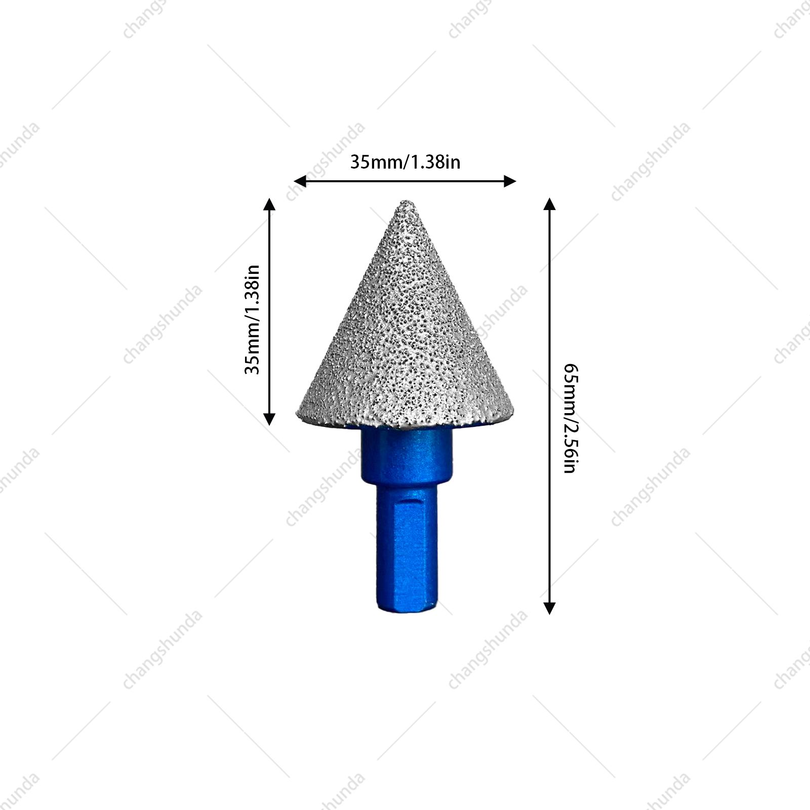 Van Lonzo 2PC Chamfer Tool Set, 35mm Triangle Shank & 50mm Hex Shank Diamond Chamfer Bits for Tile, Marble, Granite & Concrete Hole Trimming

