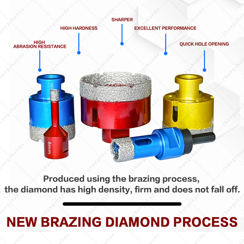 12PCS Vacuum Brazed Diamond Hole Saw Drill Bit Set with Aluminum Storage Case, M14 Hex Shank Diamond Core Drill for Porcelain Ceramic Marble Granite Tile Drilling, Angle Grinder Accessories
