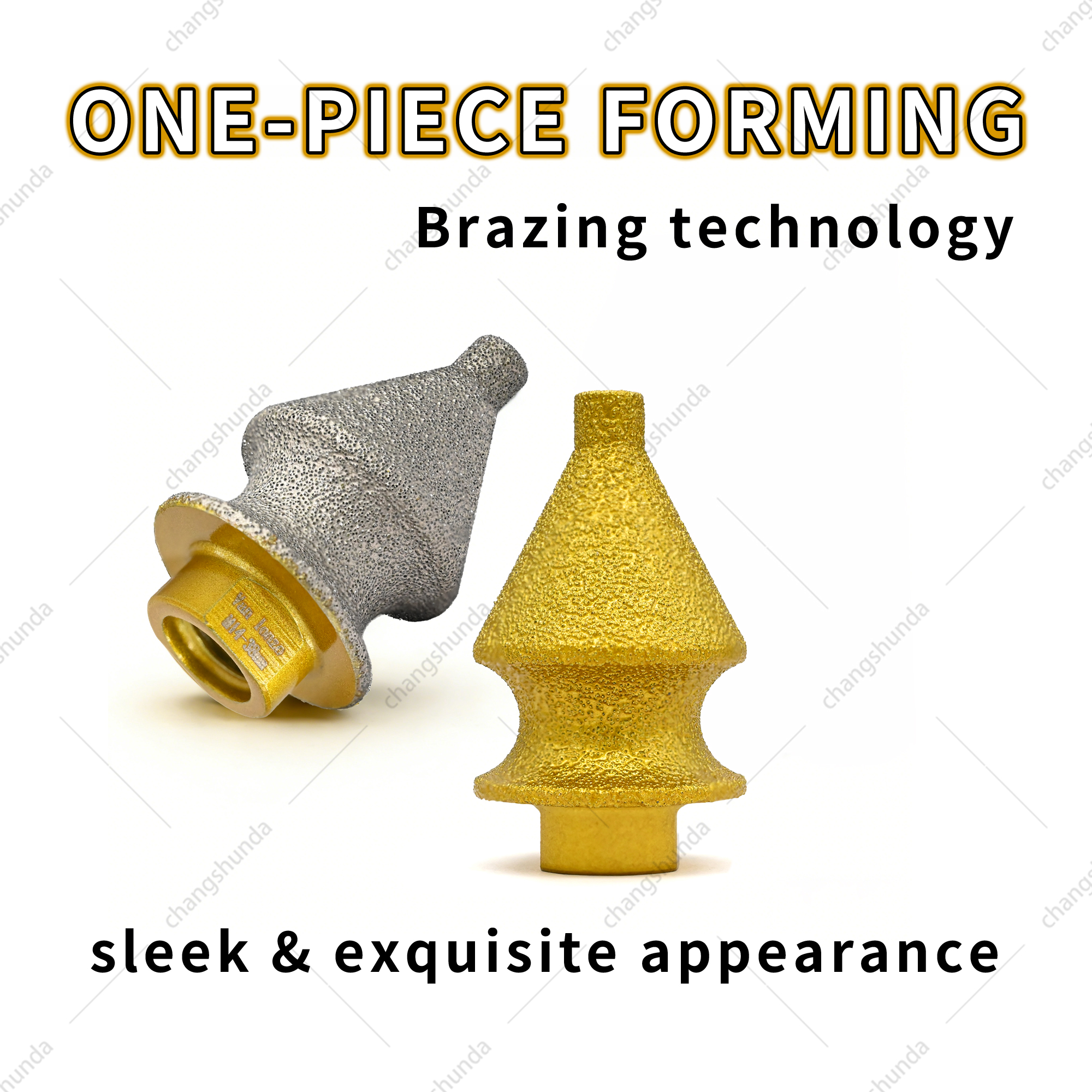 Van Lonzo M14 4-in-1 Chamfer Bit, Vacuum Brazed Diamond M14 Four-in-One Chamfer Tool for Quartz Stone, Marble, Ceramic Tile Hole Drilling, Enlarging and Trimming
