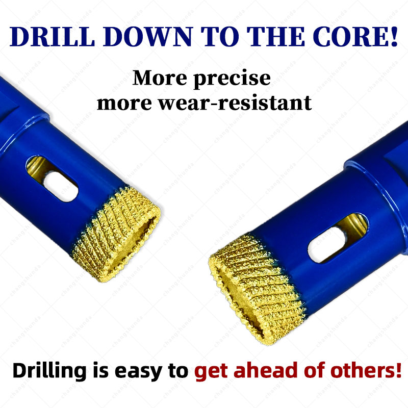 Van Lonzo M14 Strip Arranged Diamond Core Bit 6PC Set, Vacuum Brazed M14 Thread Tile Hole Saw Kit, Heavy Duty M14 Strip Arranged Diamond Core Bit 6PC for Angle Grinder Marble Granite Ceramic Drilling
