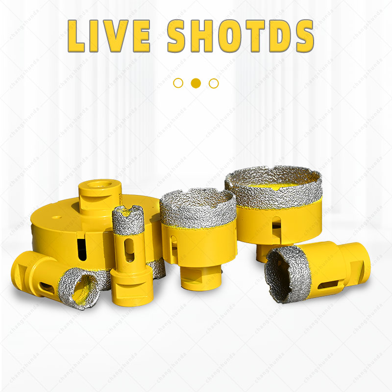Van Lonzo M14 Hole Saw 6PC Set, Vacuum Brazed M14 Thread Diamond Core Bit Kit, Heavy Duty M14 Hole Saw 6PC for Angle Grinder Tile Marble Granite Drilling
