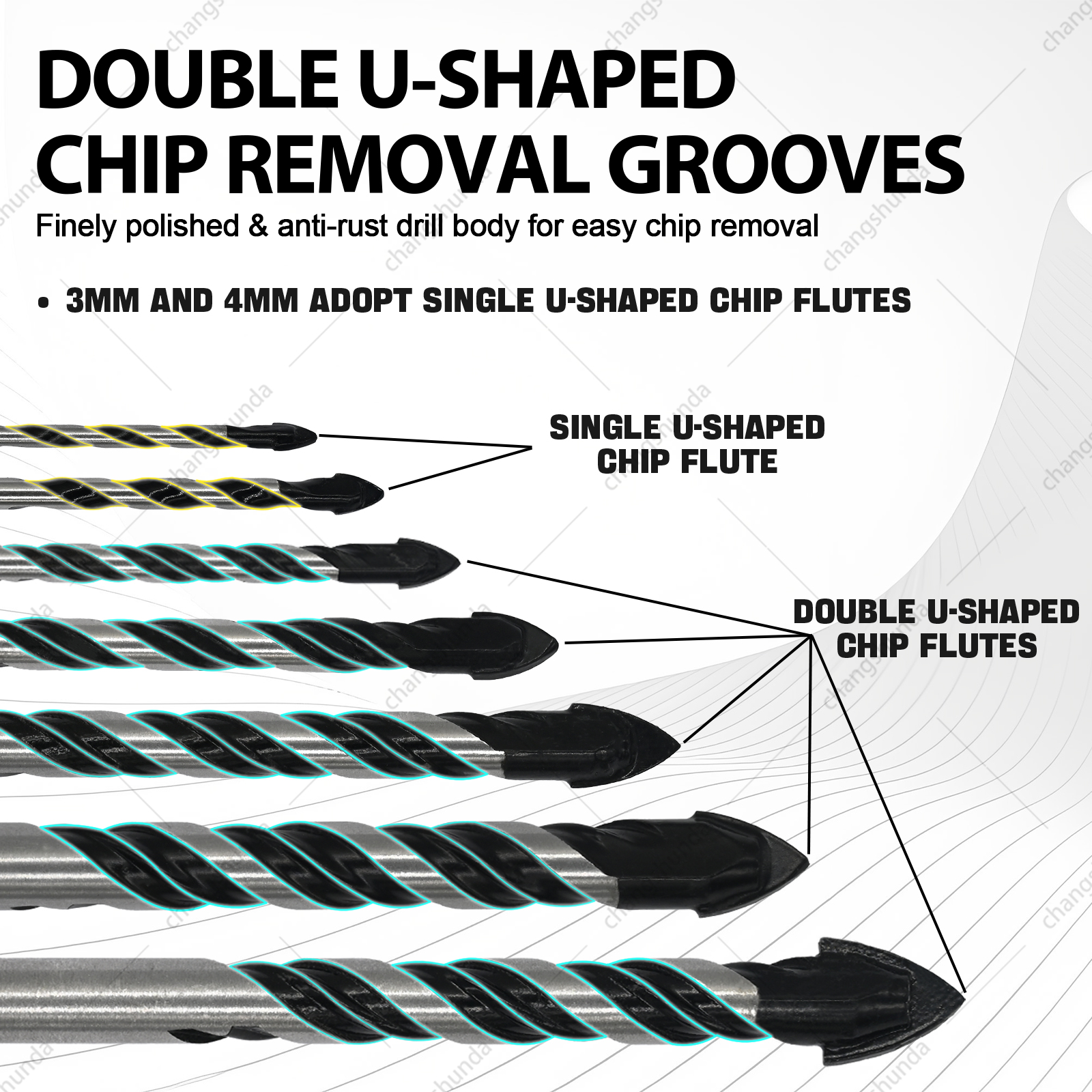 Van Lonzo Black Triangle Drill Bit, Multi-Size Hard Alloy Tipped Black Triangle Drill Bit for Tile, Brick, Concrete & Wood Drilling
