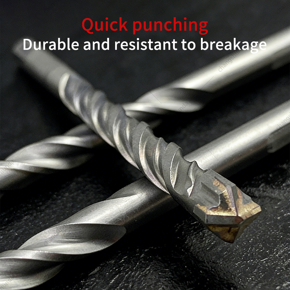 Van Lonzo SDS Plus 4-Cutter Cross Rotary Hammer Drill Bit Set, 4PCS Cross Hammer Drill Bit for Concrete, Brick Wall, Rock & Reinforced Cement Drilling
