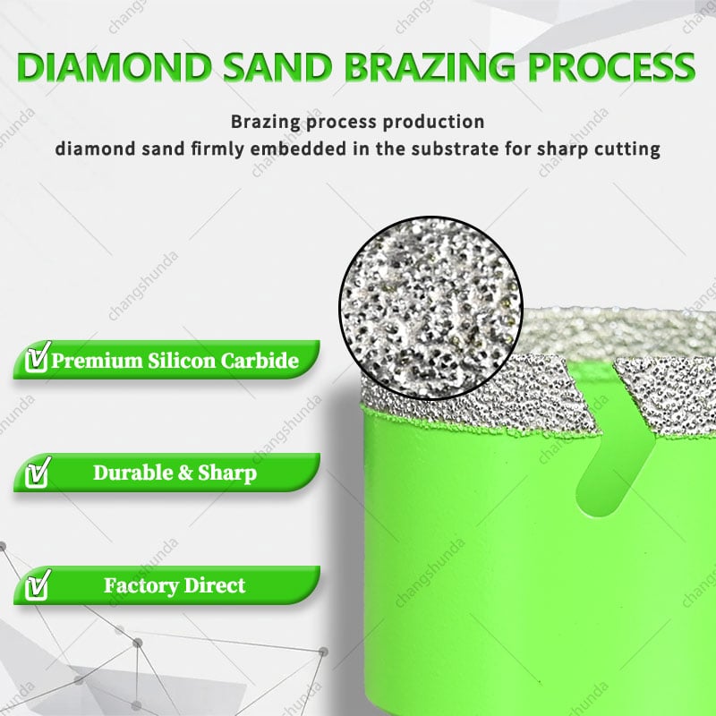 Van Lonzo M14 Lightning Tooth Hole Saw 10PC Set, Vacuum Brazed M14 Thread Multi-Functional Diamond Drill Kit, All-in-One M14 Lightning Tooth Hole Saw 10PC for Angle Grinder Tile Marble Glass Drilling, Chamfering and Trimming
