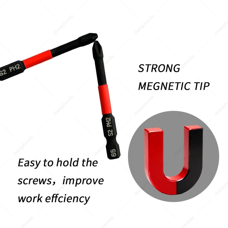 Van Lonzo Magnetic Phillips Screwdriver Bits 6PC Set, S2 Alloy Steel Impact Resistant PH2 Cross Screwdriver Bit Kit, Heavy Duty Magnetic Phillips Screwdriver Bits 6PC for Electric Drill & Impact Driver

