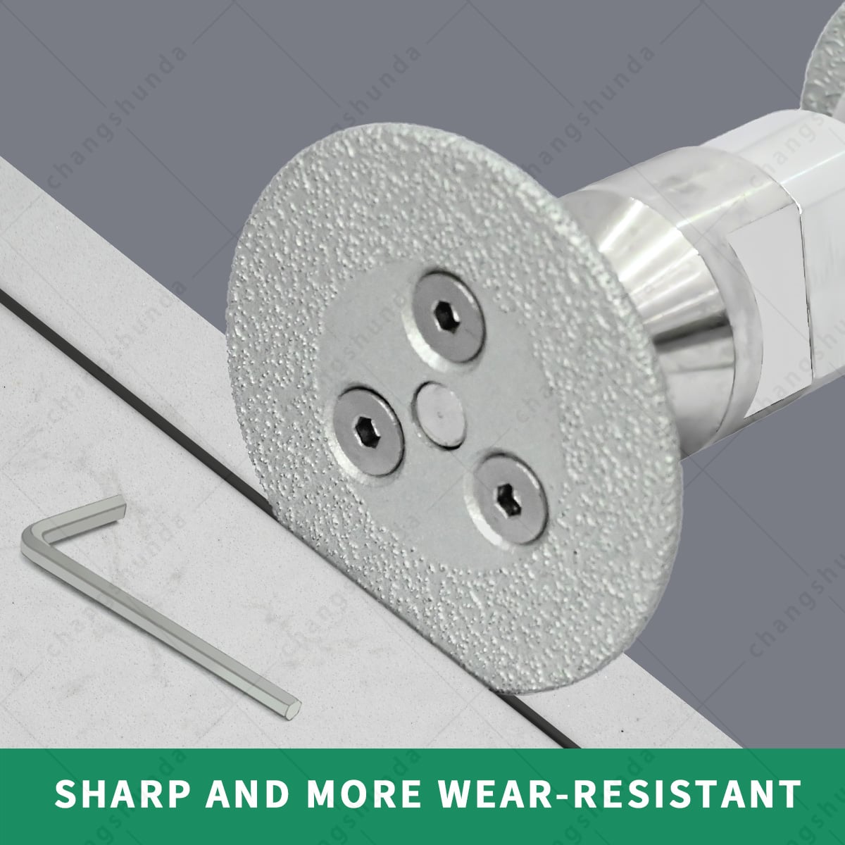 50mm 3‑Hole Diamond Grout Removal Disc with Flange Kit, Vacuum Brazed Tile Seam Cleaner for 5/8‑11 & M14 Angle Grinder