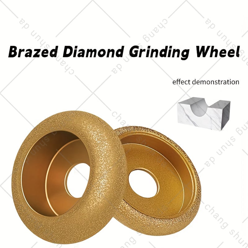 Van Lonzo Roman Edge Grinding Wheel, Round Stone Trimming Wheel for Angle Grinder | 75mm Vacuum Brazed Curved Grinding Disc for Tile, Pebble, Granite Arc Grooving & Edge Finishing