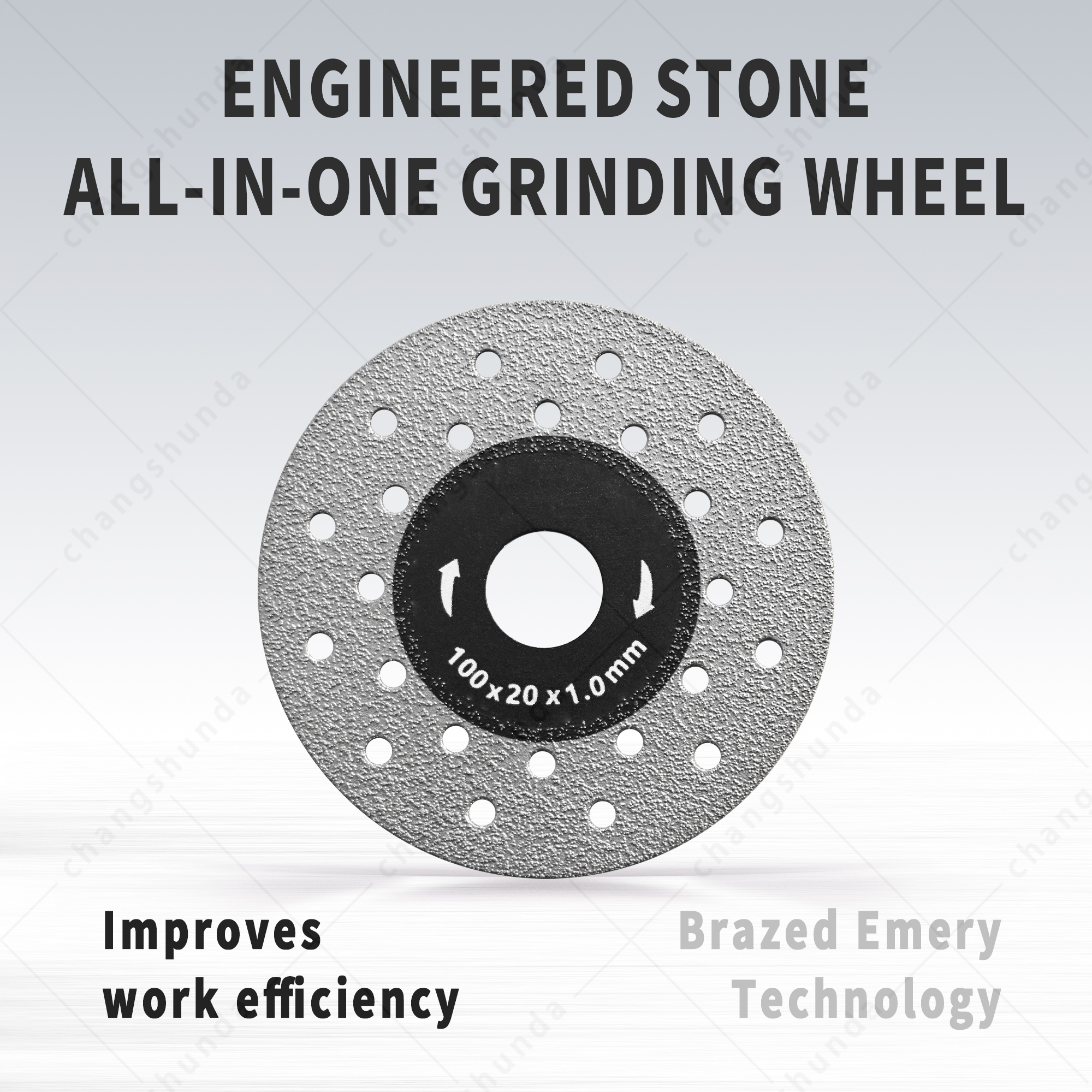 100mm Vacuum Brazed Diamond Multi‑Hole Saw Blade for Sintered Stone, 1.0mm Thin Cutting Disc for Angle Grinder