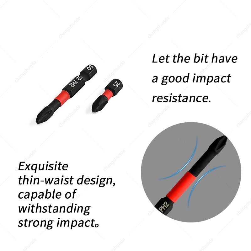 Van Lonzo Magnetic Phillips Screwdriver Bits 6PC Set, S2 Alloy Steel Impact Resistant PH2 Cross Screwdriver Bit Kit, Heavy Duty Magnetic Phillips Screwdriver Bits 6PC for Electric Drill & Impact Driver
