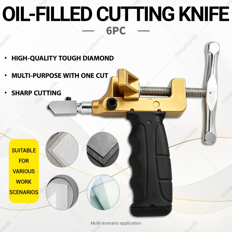 Van Lonzo Oil-Fed Tile Cutter Breaker Tool, Professional Oil-Fed Tile Opener with Alloy Cutting Wheel for Ceramic Tile, Glass, Porcelain Slab Separation, All-in-One Oil-Fed Tile Breaking Tool Kit with Spare Alloy Cutting Wheel & Lubricant Bottle
